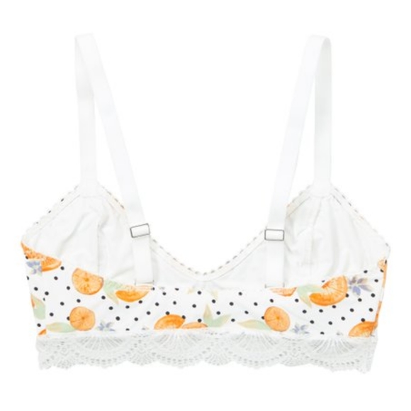 Free People Mari Orange Print Bralette Ivory - Picture 9 of 14